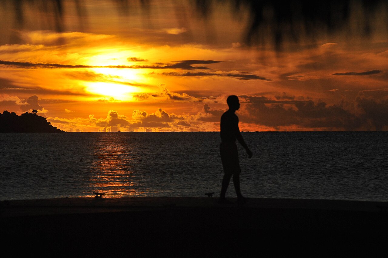 Sunset over Grand Anse Beach, Grenada