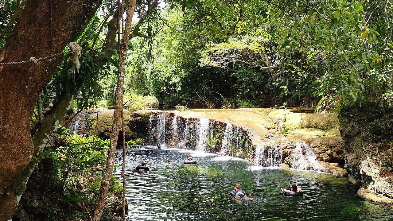 A waterfall in green tropical forest, Vanuatu