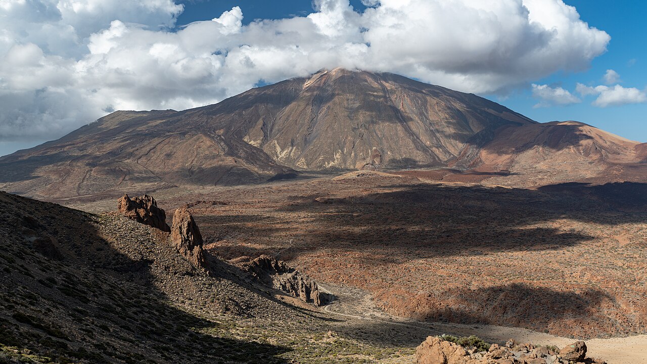 Mount Teide above the volcanic terrain of Tenerife