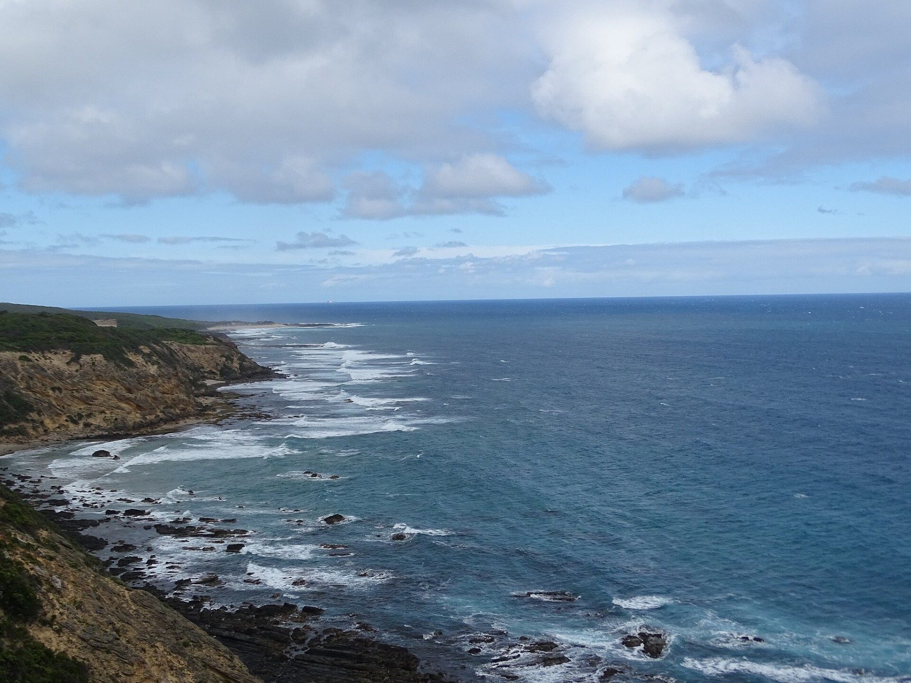 Coastal slopes and bays beside the Great Ocean Road in Otway National Park