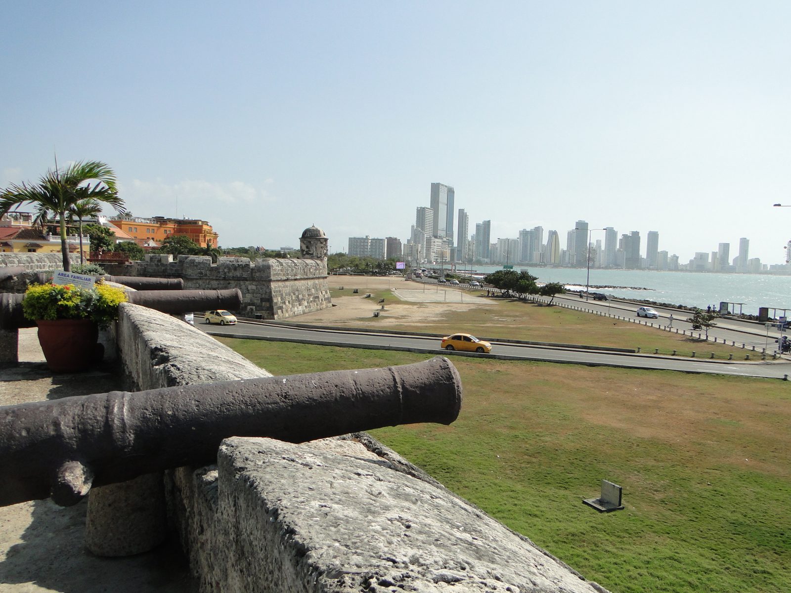 View from the old city walls in Cartagena de Indias