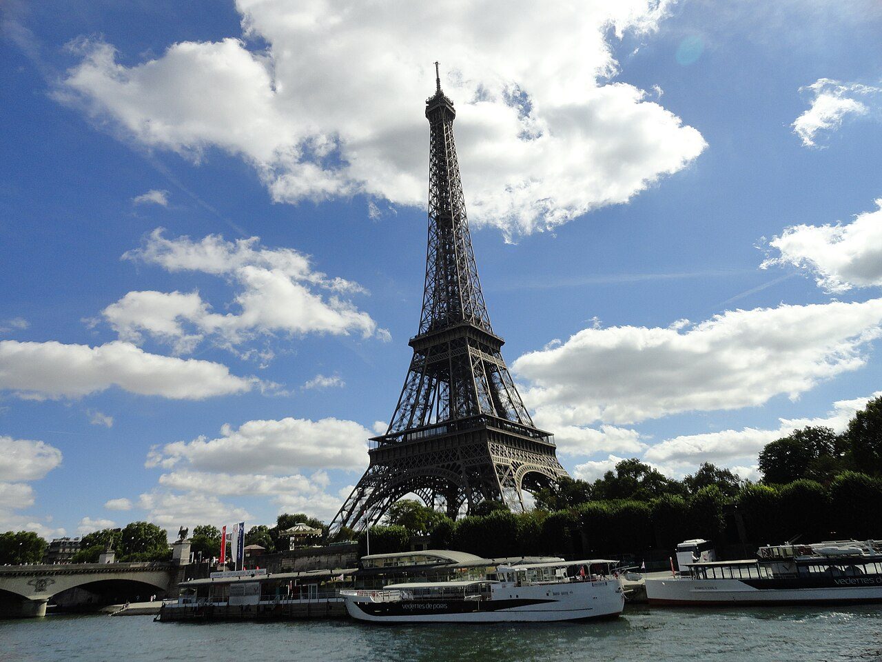 The Eiffel Tower in Paris photographed in daylight