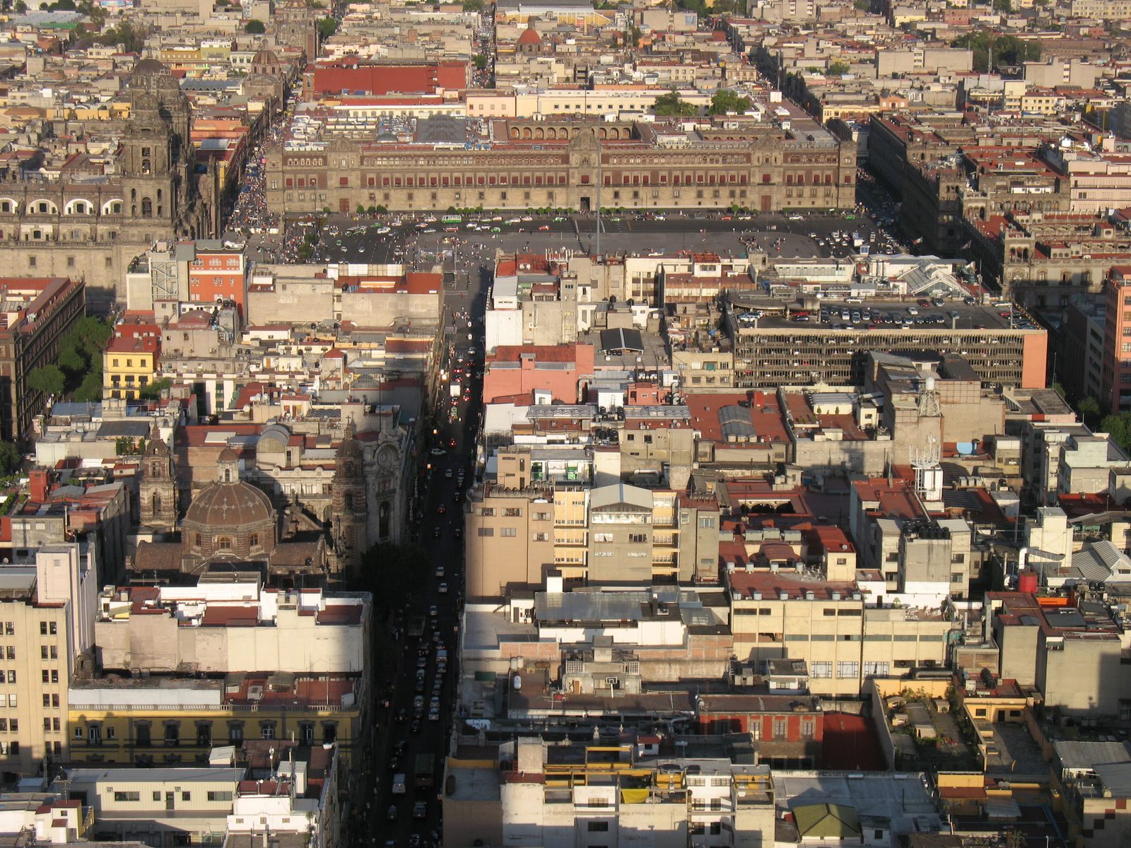 The Zócalo and surrounding city blocks in Mexico City